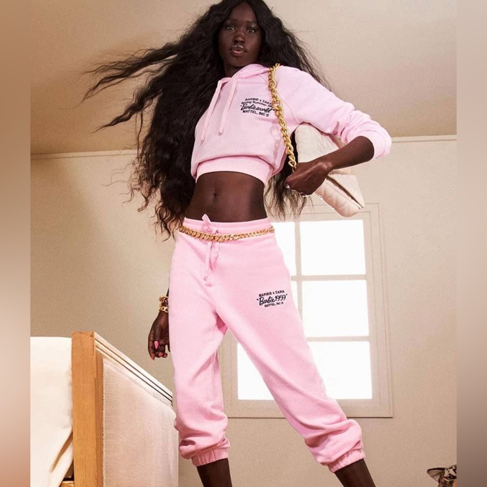 BARBIE X ZARA SET *RARE* size small medium pink LIMITED EDITON jogger hoodie